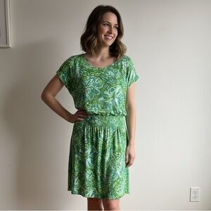 Lilly Pulitzer Sz S Floral Green Tropical Relaxed Casual Dress